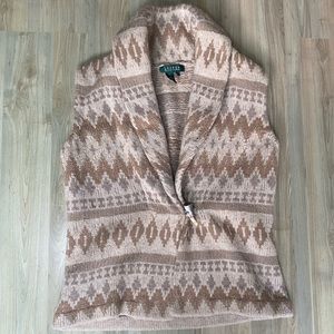 Lauren Ralph Lauren Lambswool‎ Blend Aztec Pattern Vest Size Small